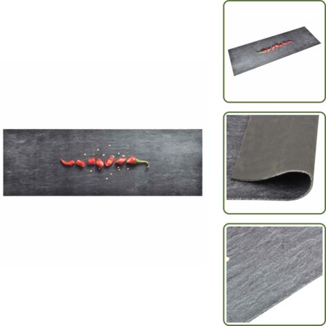 The Living Store Tappetino da Cucina Lavabile Peperoni 45x150 cm - Tappetino per ingresso