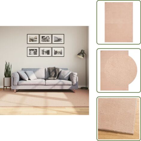 The Living Store Tappeto a Pelo Corto HUARTE Morbido e Lavabile Rosato 160x230cm - Tappeto lavabile