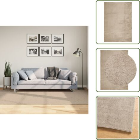 The Living Store Tappeto a Pelo Corto HUARTE Morbido e Lavabile Sabbia 160x230cm - Tappeto lavabile