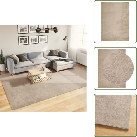 The Living Store Tappeto a Pelo Corto HUARTE Morbido e Lavabile Sabbia 240x340cm - Tappeto lavabile
