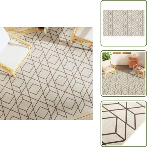The Living Store Tappeto a Pelo Corto Multicolore 190x300 cm Interni/Esterni - Tappeto per casa