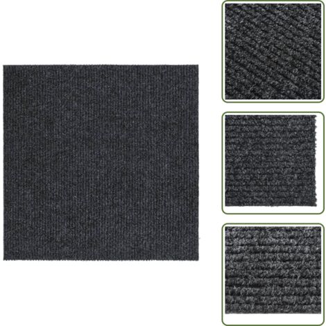 The Living Store Tappeto Corsia Acchiappa Polvere 100x100 cm Antracite - Tappeto antipolvere