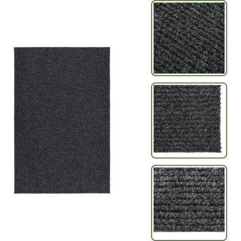 The Living Store Tappeto Corsia Acchiappa Polvere 100x150 cm Antracite - Tappeto antipolvere