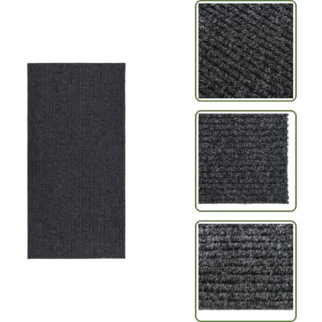 The Living Store Tappeto Corsia Acchiappa Polvere 100x200 cm Antracite - Tappeto antipolvere