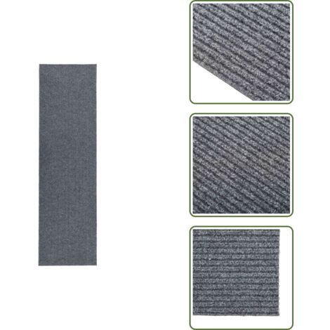 The Living Store Tappeto Corsia Acchiappa Polvere 100x400 cm Grigio - Tappeto antipolvere