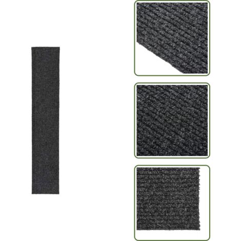The Living Store Tappeto Corsia Acchiappa Polvere 100x500 cm Antracite - Tappeto antipolvere