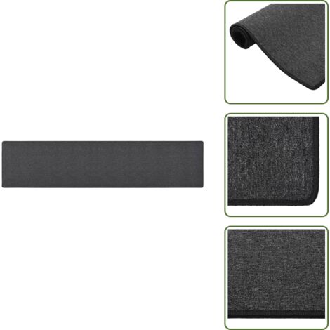 The Living Store Tappeto Corsia Antracite 80x400 cm - Tappeto moderno