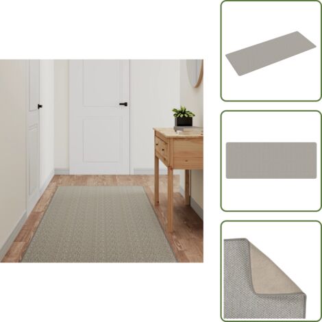 The Living Store Tappeto Corsia Aspetto Sisal Platina 80x200 cm - Tappeto ingresso