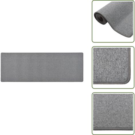 The Living Store Tappeto Corsia Grigio Scuro 50x150 cm - Tappeto moderno
