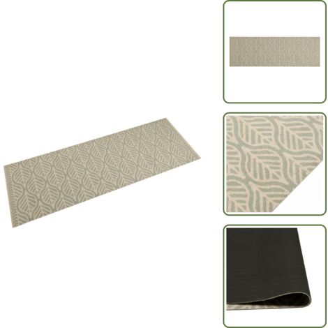 The Living Store Tappeto da Cucina Lavabile Foglie 60x180 cm in Velluto - Tappeto in velluto
