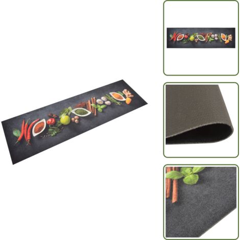 The Living Store Tappeto da Cucina Lavabile Spezie 45x150 cm Velluto - Tappeto lavabile