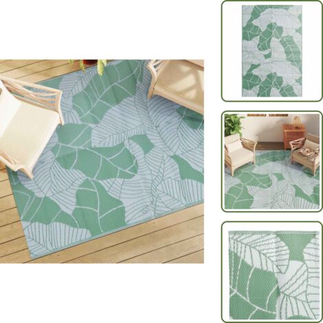 The Living Store Tappeto da Esterno ARAKIL Verde 190x290 cm PP - Tappeto da esterno