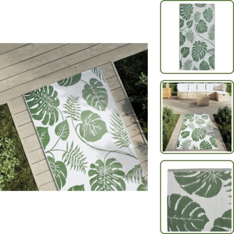 The Living Store Tappeto da Esterno ARAKIL Verde 80x150 cm in PP - Tappeto da esterno