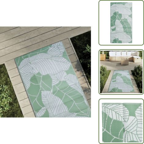 The Living Store Tappeto da Esterno ARAKIL Verde 80x150 cm in PP - Tappeto da esterno
