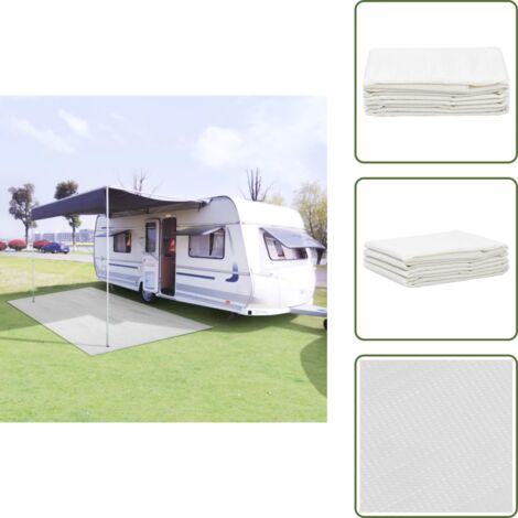 The Living Store Tappeto da Tenda 100x500 cm Bianco - Tappeto da campeggio