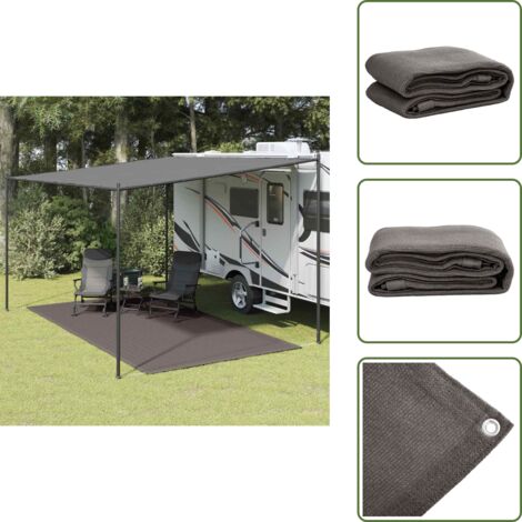 The Living Store Tappeto da Tenda 250x450 cm Antracite - Tappeto da campeggio