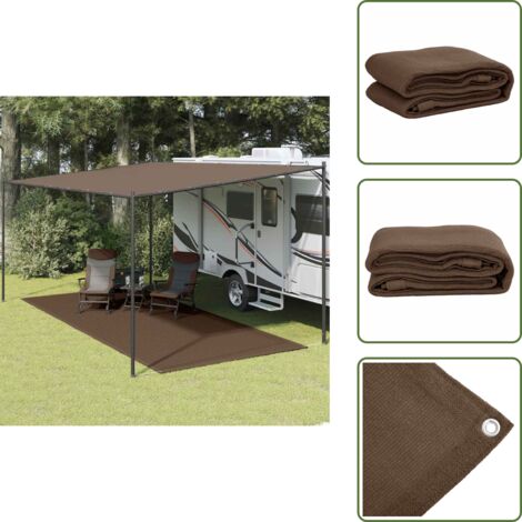The Living Store Tappeto da Tenda 250x550 cm Marrone - Tappeto da esterno