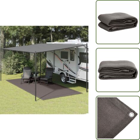 The Living Store Tappeto da Tenda 250x600 cm Antracite - Tappeto da campeggio