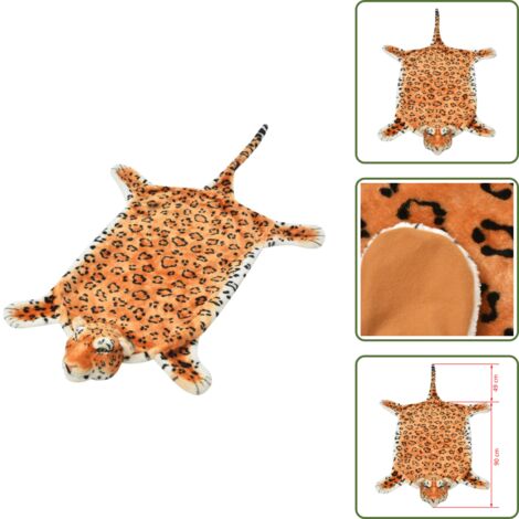 The Living Store Tappeto di Peluche a Forma di Leopardo 139 cm Marrone - Tappeto peluche