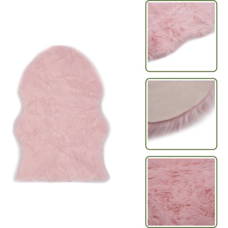 The Living Store Tappeto in Similpelle di Pecora 60x90 cm Rosa - Tappeto rosa