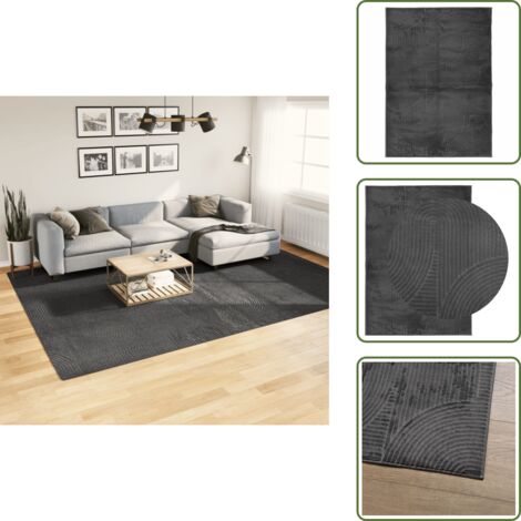 The Living Store Tappeto IZA a Pelo Corto Aspetto Scandinavo antracite 240x340cm - Tappeto morbido