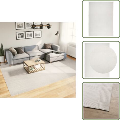 The Living Store Tappeto IZA a Pelo Corto Aspetto Scandinavo Crema 240x340 cm - Tappeto morbido