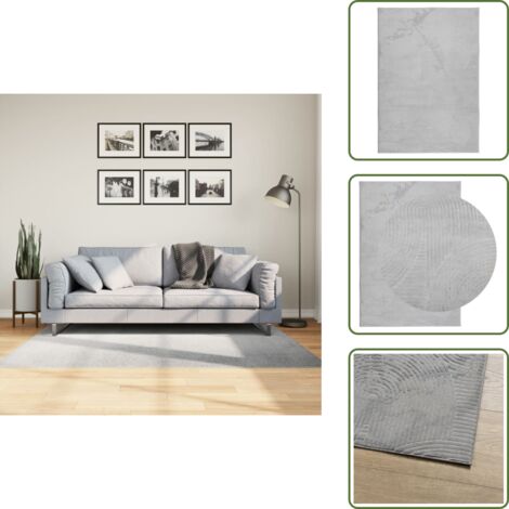 The Living Store Tappeto IZA a Pelo Corto Aspetto Scandinavo Grigio 120x170 cm - Tappeto morbido