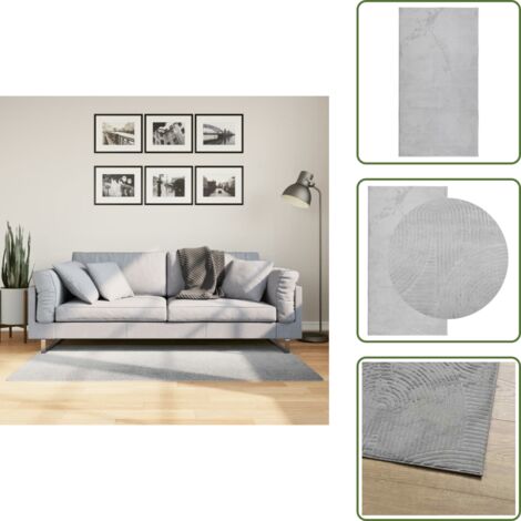 The Living Store Tappeto IZA a Pelo Corto Aspetto Scandinavo Grigio 80x150 cm - Tappeto morbido