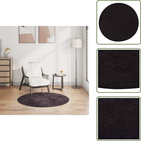 The Living Store Tappeto Lavabile φ120 cm Antracite - Tappeto antiscivolo