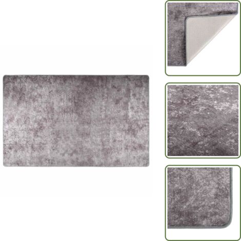 The Living Store Tappeto Lavabile 160x230 cm Grigio - Tappeto antiscivolo
