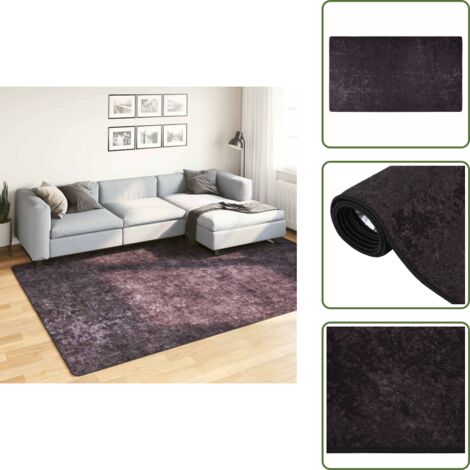 The Living Store Tappeto Lavabile 190x300 cm Antracite - Tappeto antiscivolo