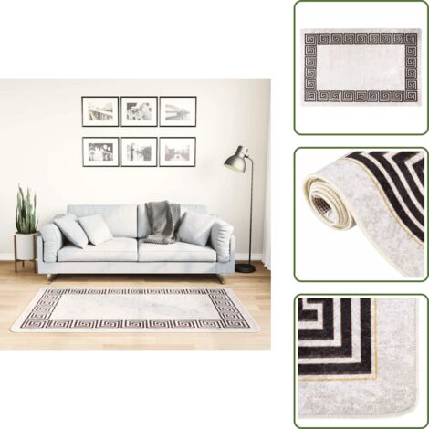 The Living Store Tappeto Lavabile 80x150 cm Beige Chiaro - Tappeto in velluto