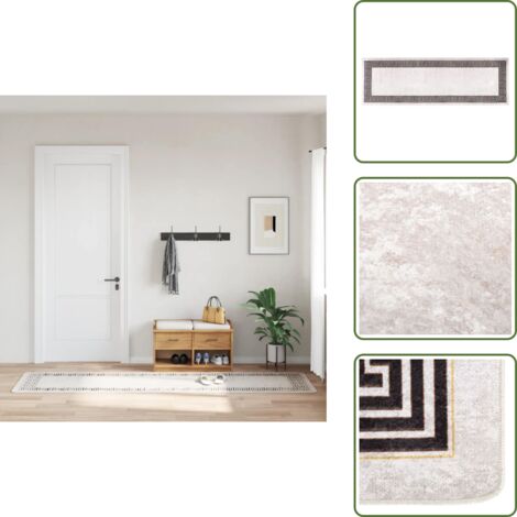 The Living Store Tappeto Lavabile 80x300 cm Beige Chiaro - Tappeto in velluto