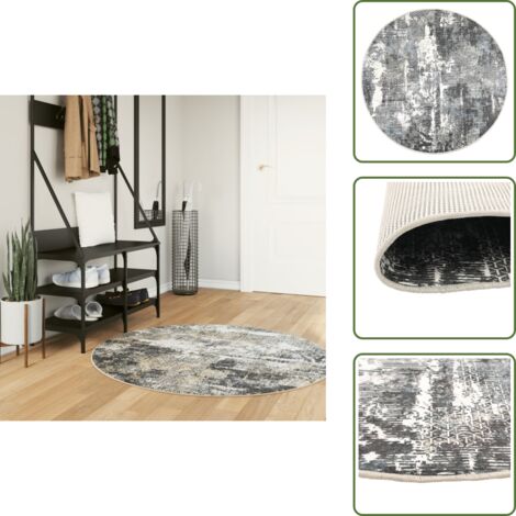 The Living Store Tappeto Lavabile Multicolore Ø 120 cm - Tappeto lavabile
