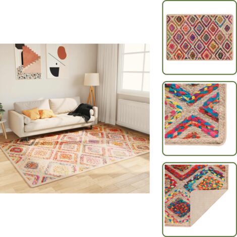The Living Store Tappeto Lavabile Multicolore 160x230 cm - Tappeto lavabile