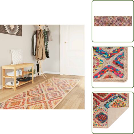 The Living Store Tappeto Lavabile Multicolore 80x300 cm - Tappeto lavabile