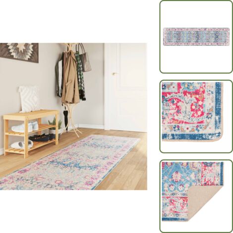The Living Store Tappeto Lavabile Multicolore 80x300 cm - Tappeto lavabile
