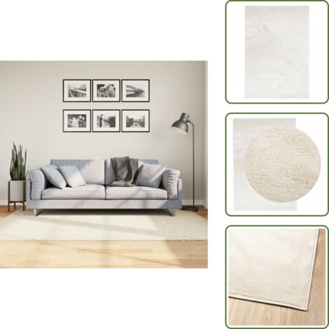 The Living Store Tappeto OVIEDO a Pelo Corto Beige 140x200 cm - Tappeto per casa