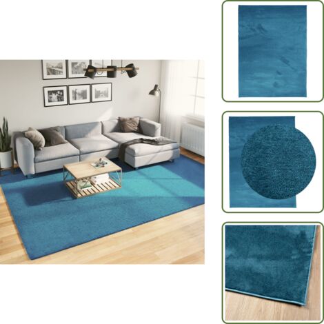 The Living Store Tappeto OVIEDO a Pelo Corto Turchese 240x340 cm - Tappeto turchese