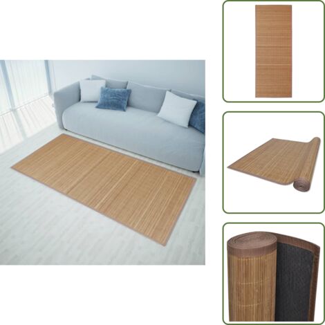 The Living Store Tappeto Rettangolare in Bambù Marrone 120 x 180 cm - Tappeto marrone
