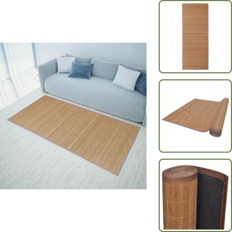 The Living Store Tappeto Rettangolare in Bambù Marrone 80 x 300 cm - Tappeto marrone