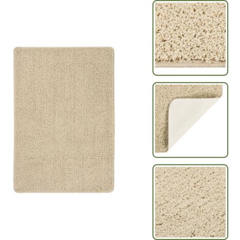 The Living Store Tappeto Shaggy Crema 120x170 cm Antiscivolo - Tappeto antiscivolo