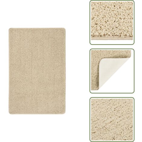 The Living Store Tappeto Shaggy Crema 200x290 cm Antiscivolo - Tappeto antiscivolo