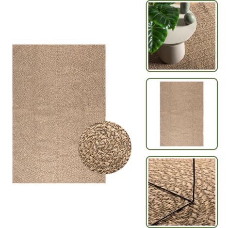 The Living Store Tappeto ZIZUR 120x170 cm Aspetto Iuta per Interni ed Esterni - Tappeto da esterno