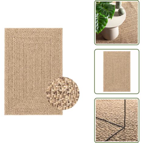The Living Store Tappeto ZIZUR 200x290 cm Aspetto Iuta per Interni ed Esterni - Tappeto da esterno