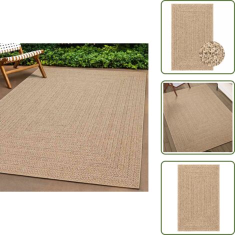 The Living Store Tappeto ZIZUR 240x340 cm Aspetto Iuta per Interni ed Esterni - Tappeto da terrazza