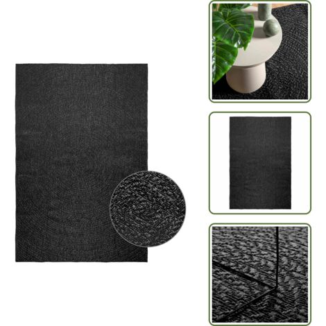 The Living Store Tappeto ZIZUR Antracite 160x230 cm Aspetto Iuta Interni Esterni - Tappeto antracite