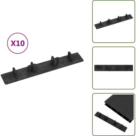 The Living Store Tappi per Decking 10 pz Plastica Nero - Tappi per ponti