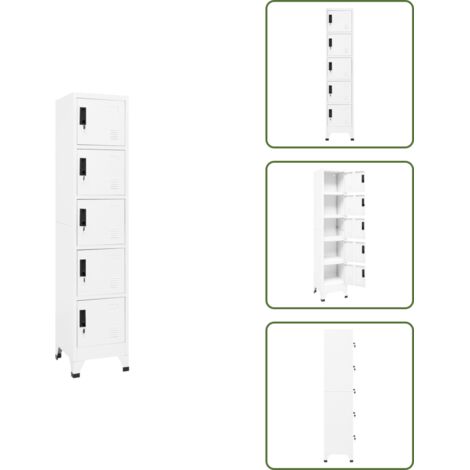 The Living Store Taquilla de acero blanco 38x40x180 cm - Taquilla