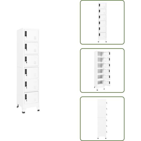 The Living Store Taquilla de acero blanco 38x40x180 cm - Taquilla de acero